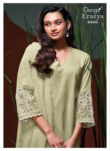 Erazya 4435 By Ganga Pure Mul Pakistani Salwar Kameez At Wholesale Price